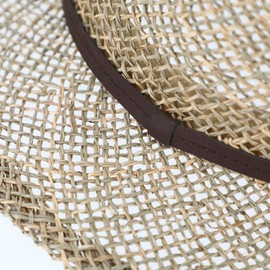 fiebig Traveller Seagrass Hat for Men and Women, Sun Hat Made of 100% Seagrass, Summer Hat with Faux Leather Band in Natural Colour, natural
