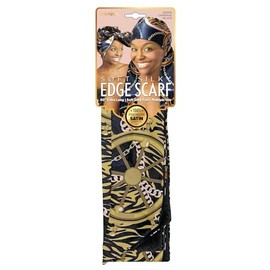 DONNA Soft Silky Edge Scarf, 60" Extra Long Multible Use Headband CARRIAGE BLACK Color