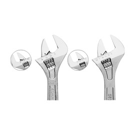 MAXPOWER 2PCS Heavy Duty Adjustable Wrench Set, 6-Inch 10-Inch Adjustable Shifter Movable Spanners with Large Jaw Capacity, Cr-V Steel, Metric/SAE