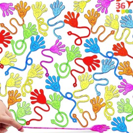Comioke Gossip Hand Go, Clapping Hands, Gossip Hands, Party Bags, Pack of 36 for Children, Clapping Hands for Children, Gossip Hands Glibber, Goodbye Hand Party Bags, Sticky Slime Hands (Random