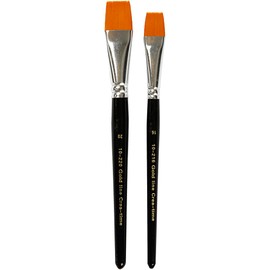 Gold Line Acrylic Brush Set, size 16+20 , W: 17+24 mm, flat, 2asstd