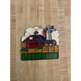 Unbranded Vintage Suncatcher Farm Themed Window Decoration Ornament Barn Windmill Country