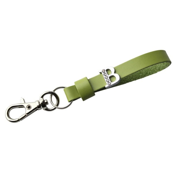 HERBE Glitter Initial Leather Key Chain Choose Your Initial Made