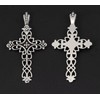 Fashion Jewelry CROSS CELTIC IRISH Pendant 22" Plated 925 Sterling