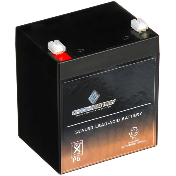 CB CHROMEBATTERY 12V 4.7AH Maintenance-Free Battery for Alarm Systems, Scooters,