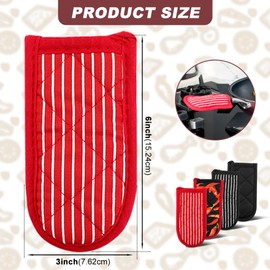 CALIDAKA 4Pcs Pan Handle Sleeve Silicone Hot Handler Holder,Cast Iron Skillet Handle Covers Heat Resistan t Pot Handle Sleeve for Cast Iron Pans,Metal Pots, Griddles Cooking Supplies