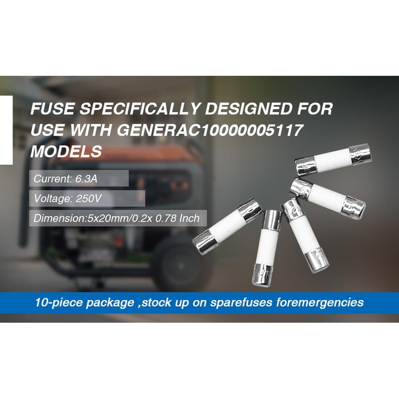 Generac 10000005117 6.3A 250V Fuse Replacements - Nissan Battery Fuse