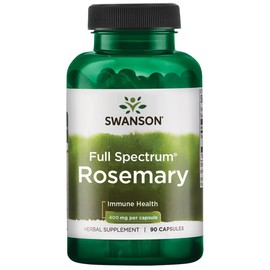 Swanson Full Spectrum Rosemary - Herbal Supplement Promoting Immune Health Support - Natural Formula to Help Defend The Body & Support Overall Wellness - (90 Capsules, 400mg Each)