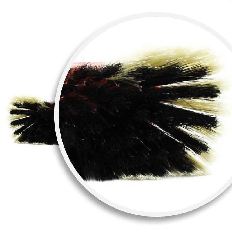 com-four® 2x Broom with horsehair mix for outdoor - Soft