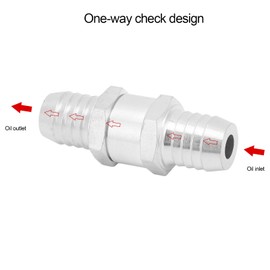 Disposable Inline Check Valve Air Water Gas Check Valve Aluminium Alloy for Fuel Petrol Oil Petrol Water (16 mm)