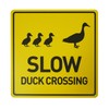 BTHUKO Slow: Duck Crossing Silhouette 12" X 12", Funny Novelty