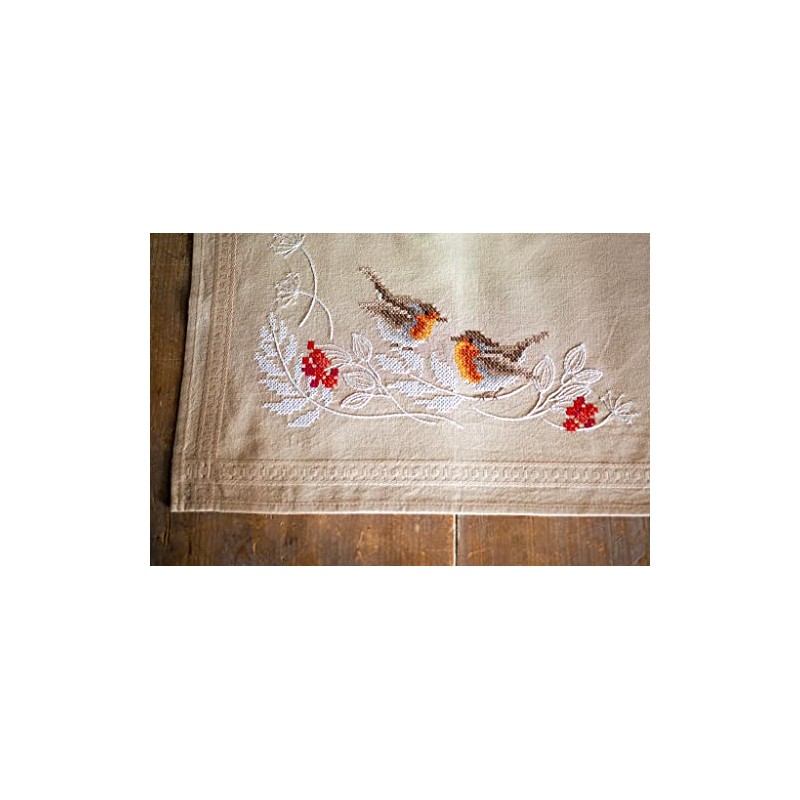 Vervaco Table Runner Cross Stitch Set Outlined, Cotton, Multicoloured, 40