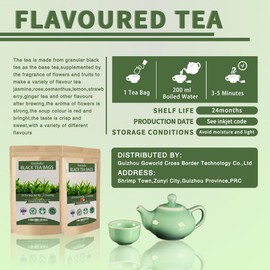 20 Tea Bags Ginger Tea Black Tea Flavored Organic Tea, Ginger Medley Black Tea, All Natural, Gift Box Set for Tea Lovers