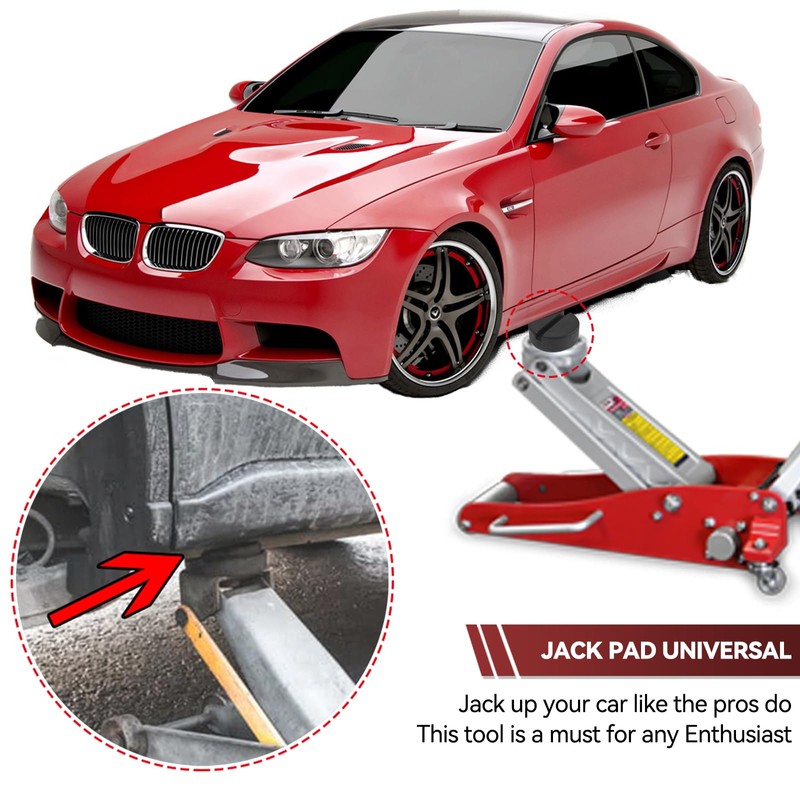 Car Trolley Jack Rubber Pad Universal Slotted Frame Rail Protector