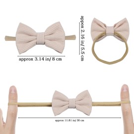 Esumun Baby Girl Corduroy Hair Bow Nylon Headband, Tiny Bow Hair Bands 12pcs for Newborn Infant Toddlers (corduroy A 12PCS)