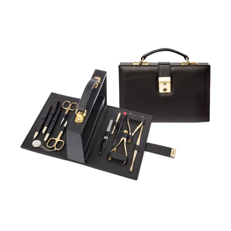 Nippes Solingen, Manicure Set 11 Pieces Leather Case with Clasp