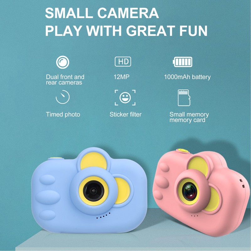Kids Camera 12MP Dual Front Rear Lens 1080P Children Digital
