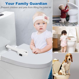 Toilet Lock Safety, Toilet Locks Babies I, Baby Safe Toilet Seat Secure Closure, Prevents Opening, Easy to Use, Various Uses