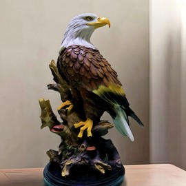 XICDAS 13 Inch Eagle Statue - Handcrafted Bald Eagle, Outdoor Decorations for Yard, Premium Eagle Decor for Home/Study/Living Room, Eagles Gifts for Men