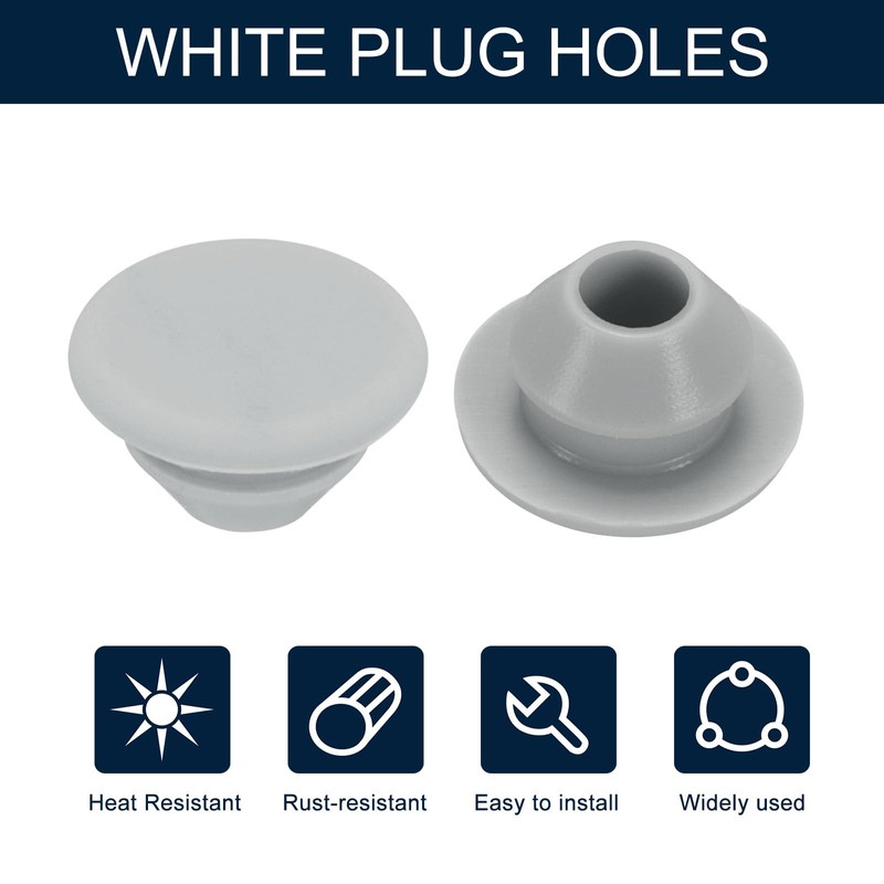 uxcell 10pcs Hole Plug 1/4 Inch (7mm) Button Plugs Fit