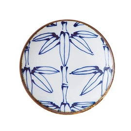 Saikai Pottery 18198 White 4.1 inches (10.5 cm) Hasami Ware Kotohogi Small Plate, Bamboo Pattern