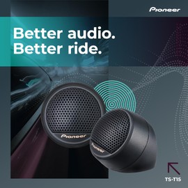 Pioneer TS-T15 3/4” Soft Dome Tweeter Car Speakers, Smooth Upper Range, Clear Sound Quality, Flush and Surface Mounting Capabilities, Pair with Midrange Drivers and Subwoofers for Full Sound (Pair)