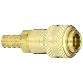 Dixon Valve 2DS3-B Brass Automatic Industrial Interchange Pneumatic Hose Coupling Fitting, Socket, 14'' Coupler x 38'' Hose ID Barbed