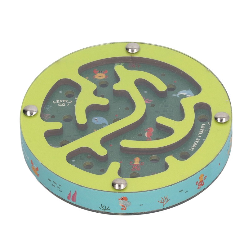 Balance Maze Game Double Sided Educational Round Portable Wooden Ball