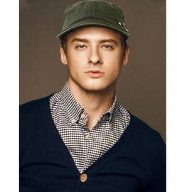 Rumnoke Cadet Army Cap for Women Men Unisex Flat Top Cap Adjustable Military Corps Hat Baseball Cap Green