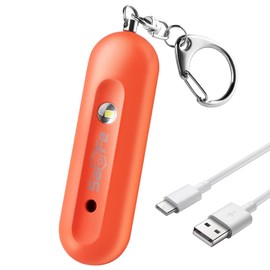 Rechargeable Personal Safety Alarm for Women - 140dB Self-Defense Security Alarm Keychain with Strobe Light, Emergency Security Alert Devices for Women Girls Kids Elderly (Orange)