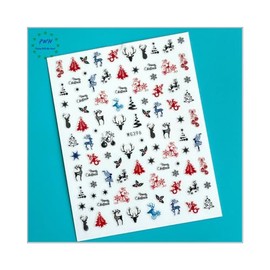 Generic Christmas Snow Nail Sticker Santa Reindeer Deer Tree Candy Heart Nail Decals Wg396 Nail Wraps Stickers Manicure Supplies for Women Nails Full Long Lasting Easy Apply and Remove