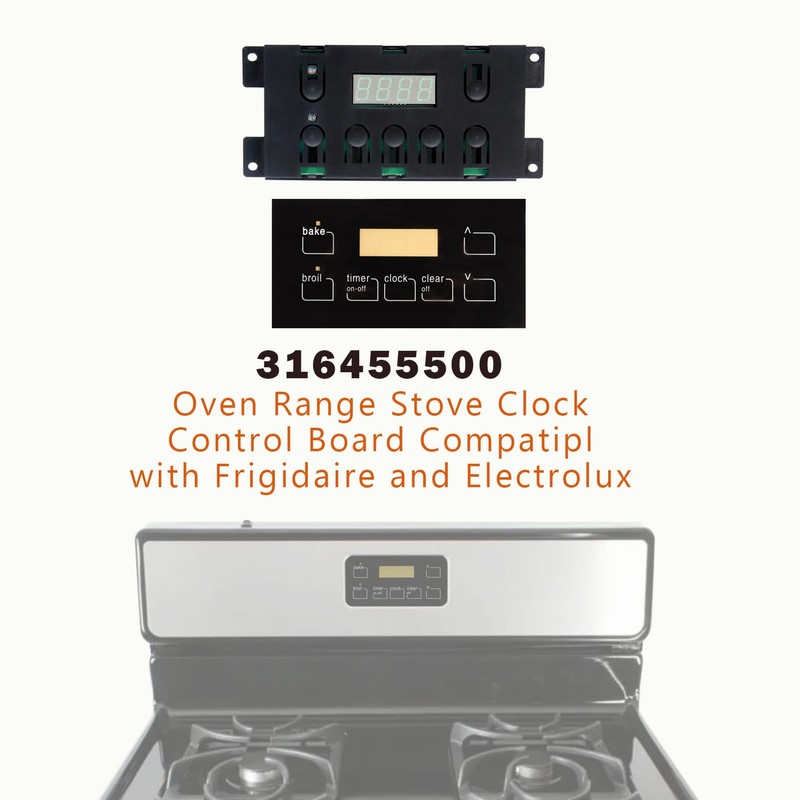 316455500 Oven Range Stove Clock Control Board 7 Button Control