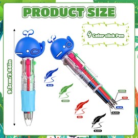 Vellibring 30pcs Mini Multicolor Pens in One 4-in-1, Bulk Cute Cartoon Retractable Ballpoint Pens for Party Favors Birthdays Holiday Gifts Classroom Student Prizes