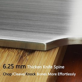 Carimee Meat Cleaver Knife, Butcher Axe Bone Chopper, Heavy Duty - 6.3'' Cutting Blade, BeefBone Breaker, Stainless Steel Thicken Blade & Full Tang Pear Wood Handle, for Kitchen/Slaughterhouse