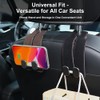 2 Pack Leather Car Seat Organizer Hooks - Universal Premium
