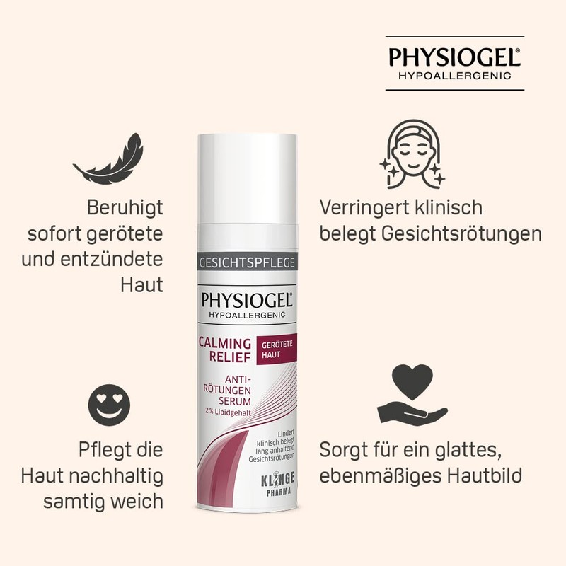 Physiogel, Calming Relief Anti-Redness Serum for Sensitive Reddened Skin, White,