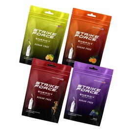 Strike Force Energy Drink Mix - 4 Flavor Variety Pack - Natural Tasting Caffeine Drink - Turn Any Drink into a Healthy Energy Drink - Zero Calories, Keto Friendly, Sugar Free, Pre Workout (40 Liquid Packets)