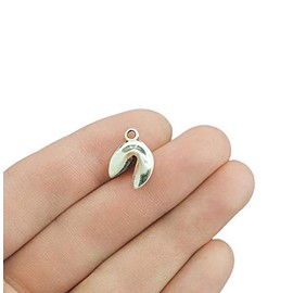 Bohemian Findings 4 Fortune Cookie Antique Silver Tone Charms 3D - SC2815