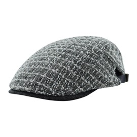 KeepSa Men's Herringbone Newsboy Flat Cap Gatsby Vintage Beret Hat, B35 - Grey