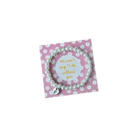 Pearl Bracelet with Initial | Flower girl bracelet | We can't Say I Do without you | Bridesmaid Bracelet | Wedding favours (R)