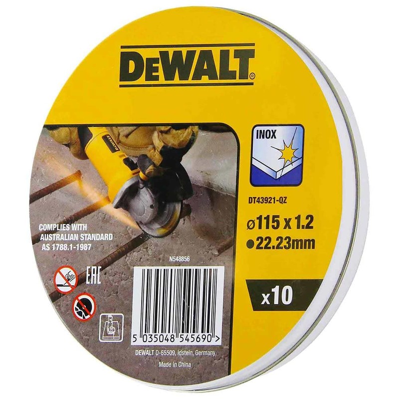 DeWalt Thin Stainless Steel Cutting Disc 115mm Pack of 10