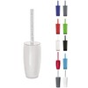 KW "Easy" Enlcosed Plastic Toilet Brush and Holder (Round Clear/White)