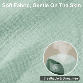 FIOBEE Hooded Baby Towels 100% Muslin Baby Bath Towels for Newborn with Animal Design Ultra-Soft and Absorbent Bath Essentials for Toddler, Unisex Girls Boys 30 x 30 inch, Green Dinosaur