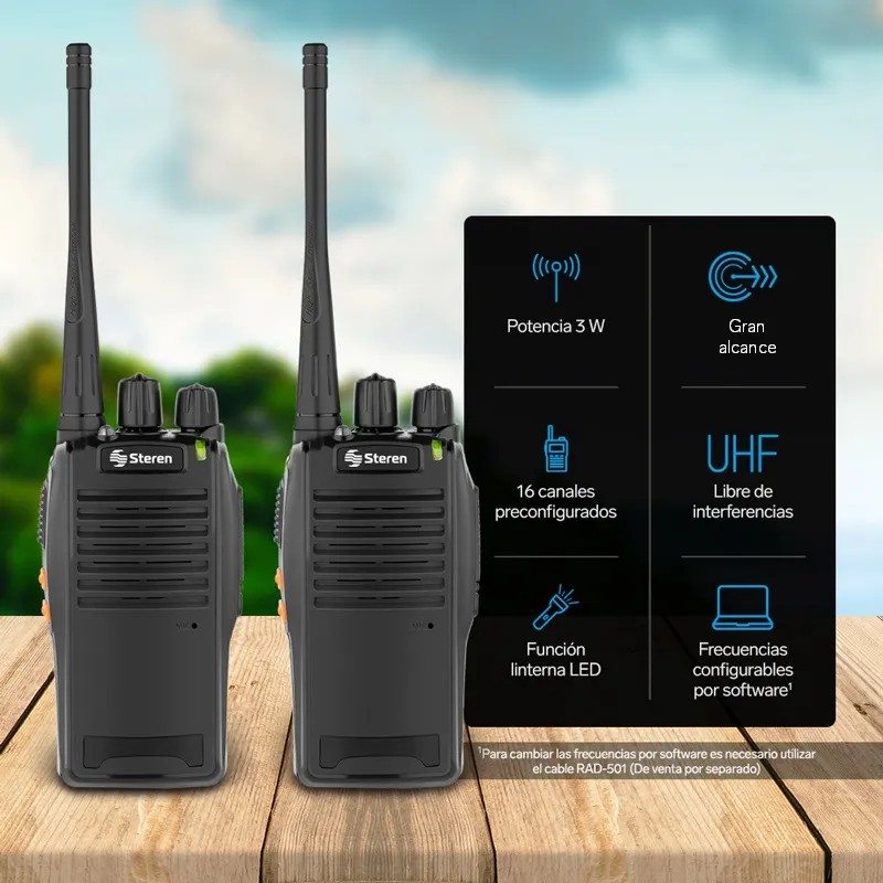 Kit De 2 Radios Intercomunicadores | rad-010 Negro - 2 Piezas