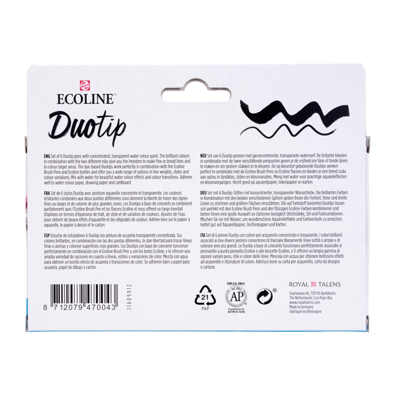Ecoline Duotip Liquid Watercolour Pencils Set of 6 - Botanical
