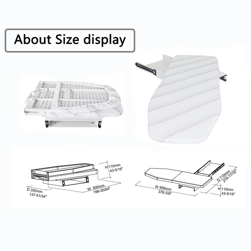 Wall Mounted Ironing Board,Foldable Ironing Board,180° Swivel Iron Board with