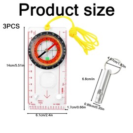 2 Pack Compass Set, Hiking Compass Navigation with Keychain Whistle, Multifunctional Waterproof Compasses for Outdoor Activities, Camping, Trekking, and Team Adventures