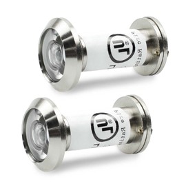 SANATO Satin Nickel Door Viewer Door Peephole UL Listed Fire Proof with Heavy Duty Closer 200 Degree, Diameter 9/16"(14mm), Fits Door Thickness 1-3/8" to 2-3/8" (35-60mm) US15, 2 Pack