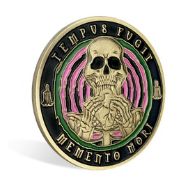 CHURYUML Memento Mori Memento Vivere Coin-Momento Mori Coins EDC Coin Stoic Reminder Token