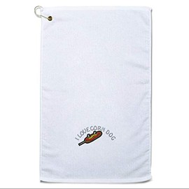 Style In Print Golf Towel I Love Corn Dog Cotton Bag Accessories White